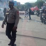 Satuan Sabhara Pores Gowa Amankan Aksi Penyampaian Pendapat di Batas Kota Gowa