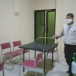 Usai Gelar Rikmin Casis Bintara Polri, Tim Urkes Polres Gowa Lakukan Penyemprotan Desinfektan