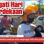 Personil  Polres Gowa Hentikan Aktivitas Masyarakat di Jalan Selama 3 Menit