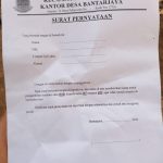 Surat Pernyataan di Pertanyakan Masyarakat Desa Bantar Jaya