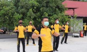 Kapolres Mura dan Jajarannya Gelar Senam Bersama