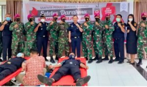 Yonmarhanlan I bersama Bea Cukai Belawan Baksos Donor Darah Sambut Natal Tahun 2020