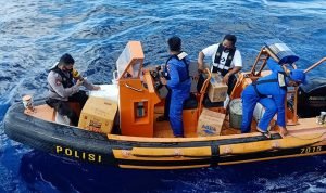 KP Prahasta-7015 Distribusikan Logistik Pilkada kepulauan Sangihe