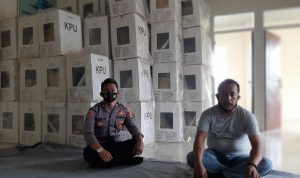 Pasca Pemungutan Suara, Polisi Jaga Ketat Gudang Logistik PPK