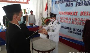 Nursidik Kades Madura Wanareja Lantik Kaur Keuangan dan Kadus