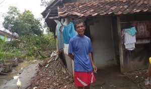 Diterjang Angin Kencang Satu Rumah di Mekarsari Tertimpa Pohon