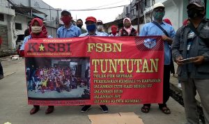 Di PHK Sepihak, Puluhan Buruh PT Cipta Coilindo Unjuk Rasa