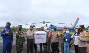 Diangkut Helikopter Polri, Vaksin Covid-19 Tiba di Talaud