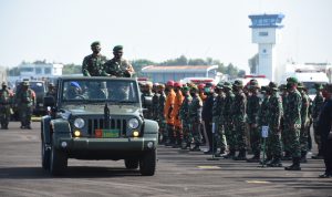 Prajurit Korem 044/Gapo Ikuti Geladi Apel Gelar Pasukan Penanganan Karhutla
