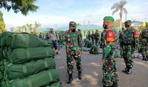 Kasdam II/Swj Cek Kesiapan Satgas Pamtas RI-Malaysia Yonif 144/Jaya Yudha