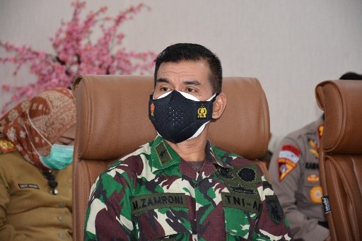 Kasdam II/Swj Ikuti Rakor Penegakan Prokes di Daerah Bersama Mendagri 1 IMG 20210503