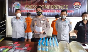 Ditresnarkoba Polda Sulut Amankan 2 Tersangka beserta 8 Paket Sabu