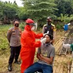 Pam dan Monitoring Polsek Setu Terus Lakukan Test Swab Antigen