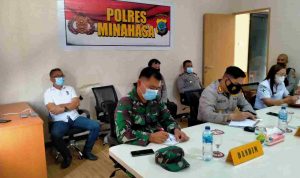 Kapolres Minahasa Ikut Vidcon dengan Asops Panglima-Kapolri dan Dirjen P2P Kemenkes