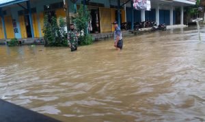 Babinsa Tanah Pinoh Monitoring Banjir di Dua Desa