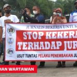 Buntut Penembakan Tewasnya Wartawan,  Puluhan Jurnalis dan Aktivis Serang Raya Turun Kejalan