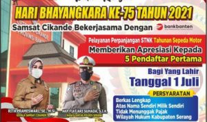 Samsat Cikande Gratiskan Pajak Motor  Bagi Masyarakat yang Lahir 1 Juli