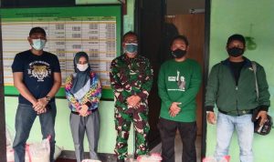 Peduli Awak Media Korem 064/MY Bagikan Paket Beras