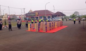 Polres Serang Giat Apel Pendistribusian Bantuan Sembako Serentak di Wilayah Hukum Polres Serang