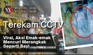 Merangkak Seperti Bayi, Aksi Emak Emak Terekam CCTV Saat Mencuri Uang di Toko Buah Kragilan 