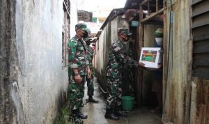 Korem 143/Ho Salurkan Sembako Kepada Masyarakat BaubauTerdampak Covid-19
