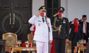 Upacara Peringatan HUT Ke-76 di Kota Kendari Berlangsung Dalam Guyuran Hujan