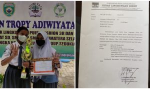 Pelajar SMA Negeri 4 Kota Lubuklinggau Persembahkan Tropy Penghargaan