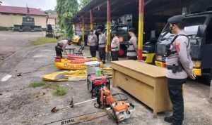 Antisipasi Kejadian bencana Alam, Sat Samapta Polres Bau Bau Cek Peralatan Bencana Alam