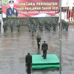 Upacara Peringatan Hari Pahlawan di Kodam II/Sriwijaya Berlangsung Khidmat Meski Diguyur Hujan