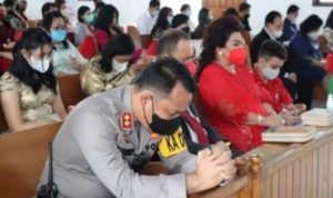 Kapolres Minahasa Ikuti Ibadah Natal di GMIM Moria Sasaran