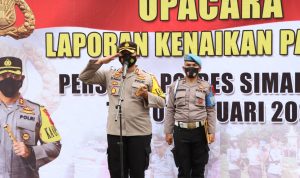 Kapolres Simalungun Pimpin Upacara Korp Raport Kenaikan Pangkat 96 Personil