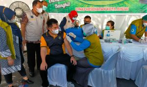 Kapolres Binjai Bersama PJU dan Personil Laksanakan Vaksin Dosis 3