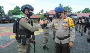 Wakapolda Sulut Pimpin Apel Penyambutan Personel Purna Tugas Ops Madago Raya 2021