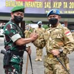 Pangdam II/Swj Sambut Kepulangan Prajurit Yonif 141/AYJP dari Lebanon