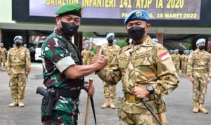 Pangdam II/Swj Sambut Kepulangan Prajurit Yonif 141/AYJP dari Lebanon