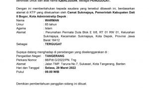Pemberitahuan Terbuka Panggilan Sidang a/n Warman (Tergugat)