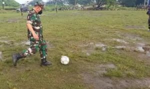 Danramil 418-01/Makrayu Buka Turnamen Sepak Bola Antar Ponpes Se Kecamatan Gandus Palembang