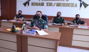 Dipimpin Panglima Jenderal Andika, Pangdam XIII/Merdeka Hadiri Vicon Vaksinasi Jajaran Kotama Ops TNI
