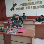 Pangdam XIII/Merdeka Ikuti Vicon Evaluasi Menyeluruh Pelaksanaan Tugas Operasi Satuan TNI AD