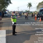 Beri Rasa Aman Pemudik Berkendara, Personel Posyan Modern Polres Serang Lakukan Giat Gatur Lalin