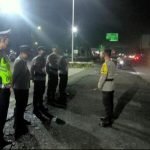 Personel Pospam Interchange Polres Serang Melaksanakan Apel Konsolidasi Arus Balik Pemudik 