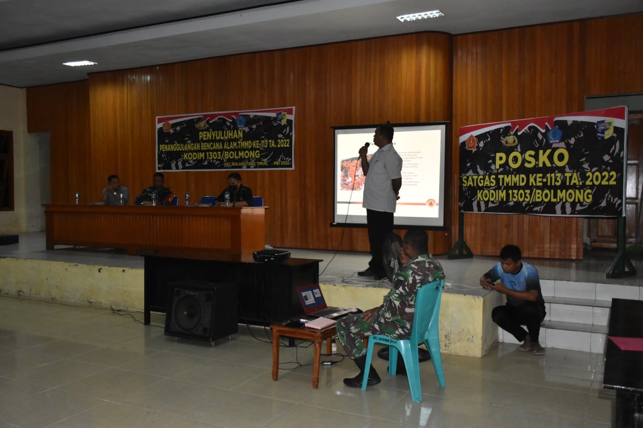 Satgas TMMD ke-113 Kodim 1303/BM Gelar Penyuluhan Bencana Alam 1 bobahak 1