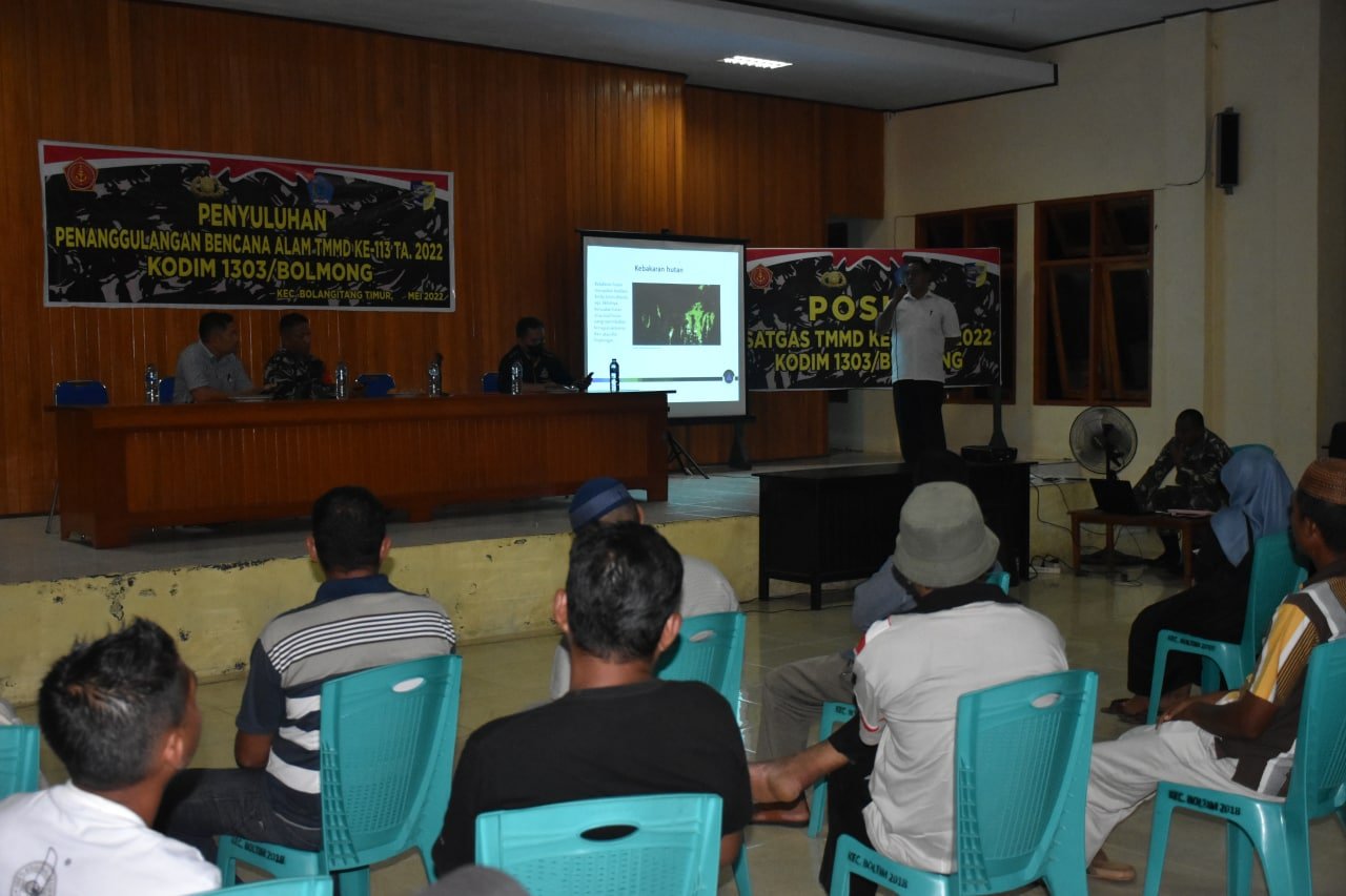 Satgas TMMD ke-113 Kodim 1303/BM Gelar Penyuluhan Bencana Alam 2 penyuluhan bencana