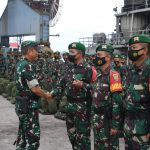 Pangdam II/Swj Sambut Kepulangan 450 Personel Satgas Pamtas RI-Malaysia Yonif 144/JY