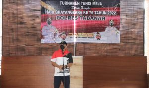 Kapolres Tabanan Gelar Turnamen Tenis Meja Di Hari Bhayangkara ke-76