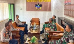 Sinergitas TNI Polri, Kapolres Way Kanan Bertandang ke Dandim 0427/Way Kanan