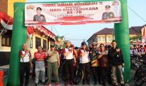 Kapolres Serang Bersama TNI, Awak Jurnalis dan Komunitas Semarakan Sepeda Santai Hut Bhayangkari