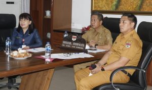Wabup Minsel Petra Rembang Bersama Sekda Kawatu Daring dengan Perwakilan BPK RI