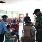 Satgas Yonarmed 19/105 Tarik Bogani Bantu Pelayanan Posyandu