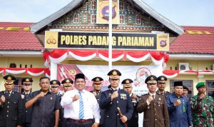 Secara Virtual, Kapolres Padang Pariaman Bersama Forkopimda Ikuti Upacara HUT Bhayangkara ke 76